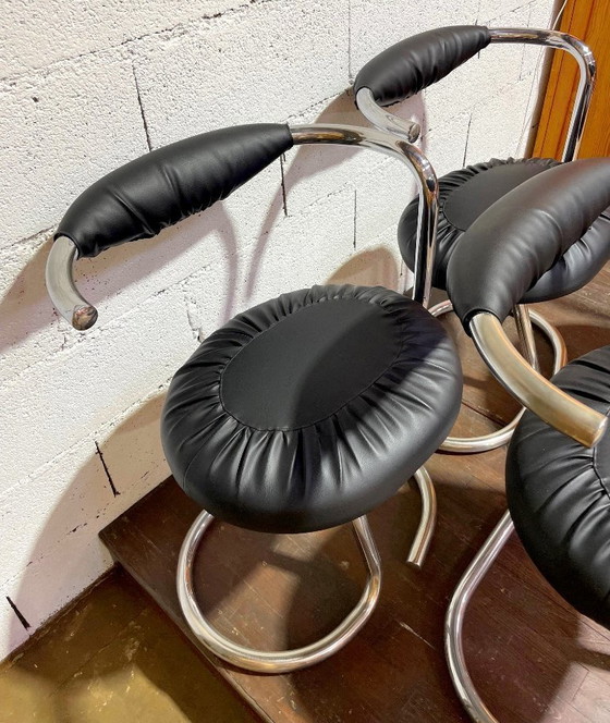 Image 1 of Vintage Cobra-stoelen uit de jaren 70 van Giotto Stoppino