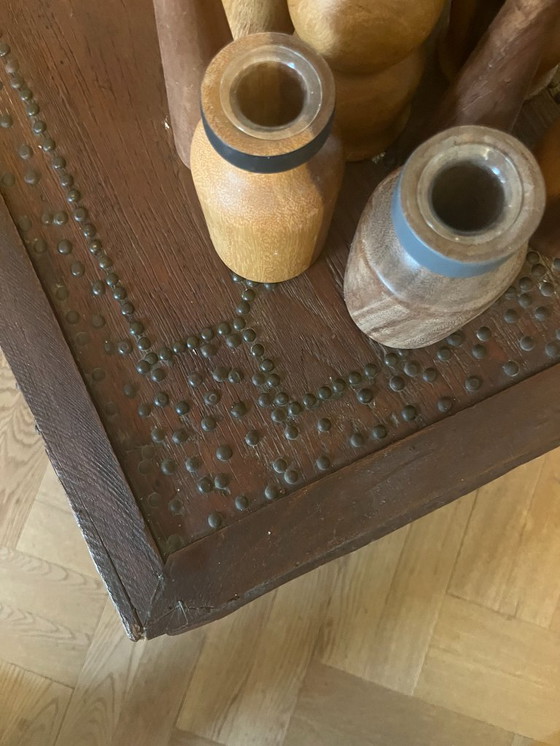 Image 1 of Ensemble unique de 3 coffres à couvertures arabes - fait à la main - vers 1950