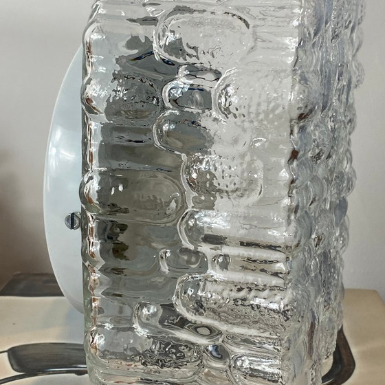 Vierkante Wandlamp Plafondlamp Transparant Glas Vintage Armatuur 1970 1980 – Wandlampen (photo 3 of 8)