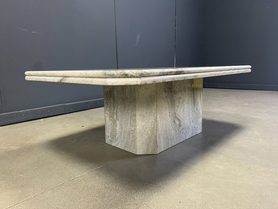 Image 1 of Vintage marmeren salontafel, jaren 70 - Italië