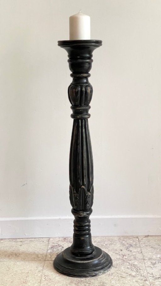 Kandelaar/kaarsenhouder 65 cm massief eikenhout – kandelaars en kaarsen, Wood