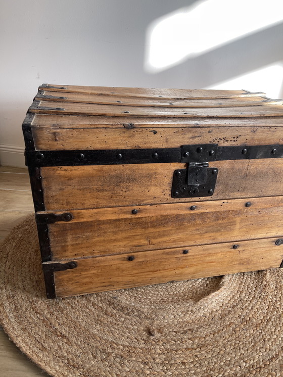 Image 1 of restored antique trunk