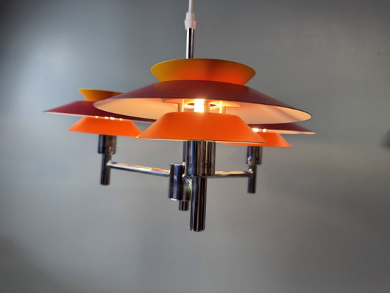 Kleurrijke Deense Design Hanglamp - Vintage Scandinavisch – Hanglampen, Metal (photo 12 of 15)