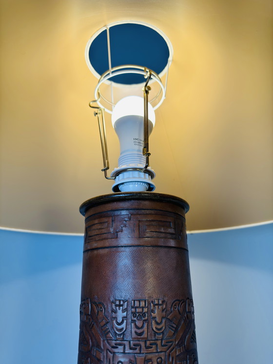 Image 1 of LAMPADE DA TAVOLO IN PELLE UNICHE DI ANGEL PAZMINO, ECUADOR, CIRCA ANNI 70