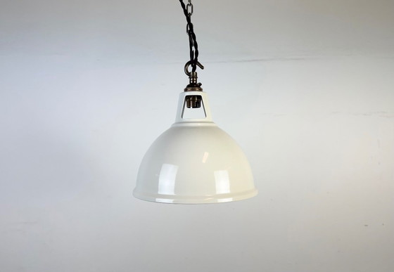 Image 1 of Lampada a sospensione vintage industriale verniciata beige, anni 2000