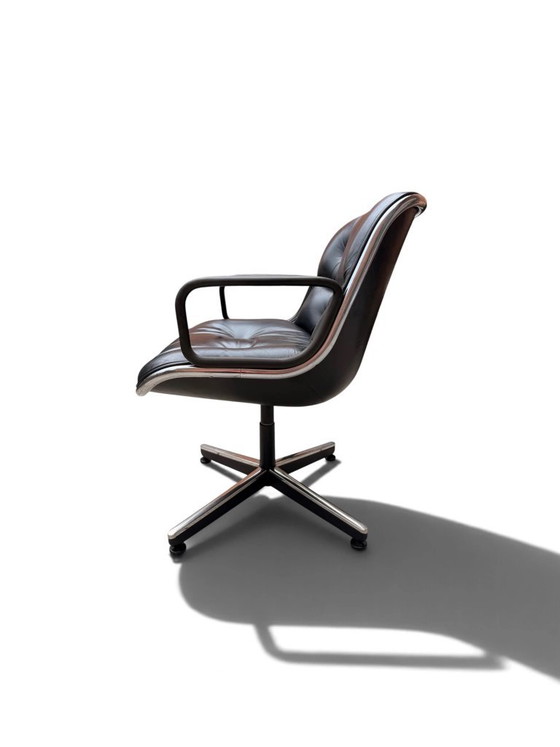 Poltrona da ufficio Executive Charles Pollock, Knoll, pelle nera – Poltrone (photo 4 of 12)