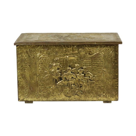 Image 1 of Antique Repoussé Chest Coal Fireplace