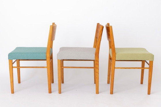 Image 1 of Set van 6 vintage beukenhouten eetkamerstoelen, Duitsland jaren 70, gerestaureerde houten eetkamerstoelen, eetkamerset in mid-ce