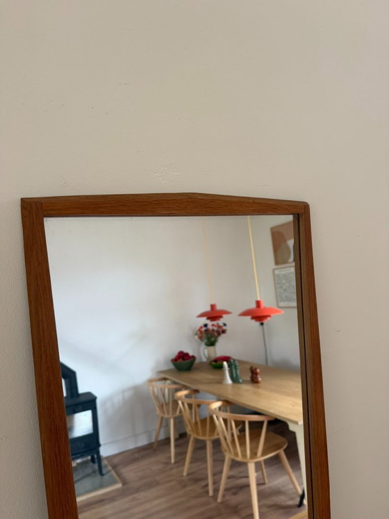 Image 1 of Miroir vintage danois Jansen Spelje en teck - Miroir du milieu du siècle