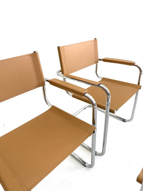 Set van 6 vintage buisframe eetkamerstoelen, Italië ‘80 – Chrome, Plastic (photo 8 of 15)