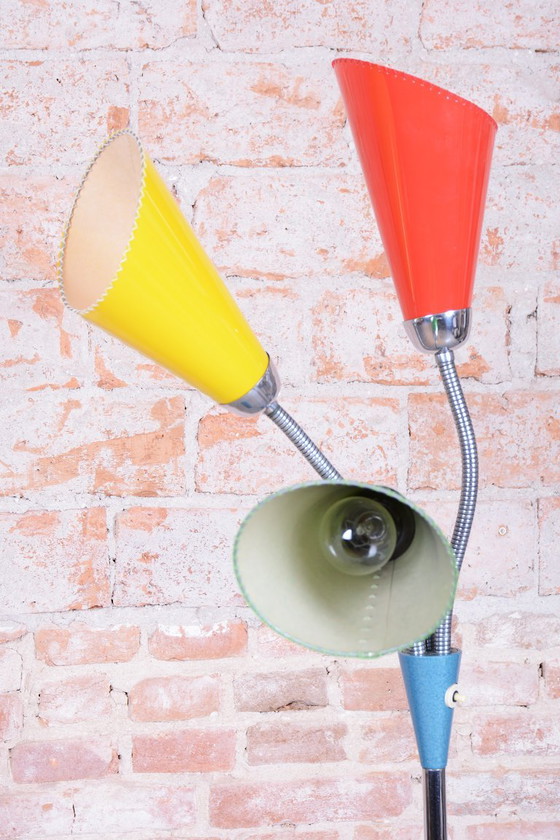 Gerestaureerde staande lamp uit het midden van de 20e eeuw, van Lidokov-Boskovice, chroom, Tsjechië, jaren (photo 11 of 13)