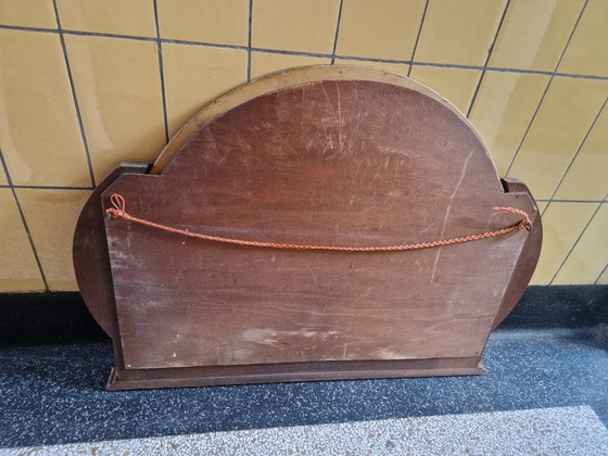 Image 1 of Miroir de cheminée/de buffet Art Déco authentique - Années 1930 - Chêne / Coromandel