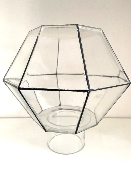 Image 1 of Lampada da soffitto vintage con paralume a globo in vetro, prodotta a Glashütte, Limburgo, Germania, nel 1960.