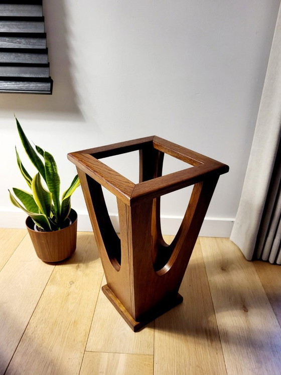Image 1 of Vintage houten paraplubak – mid-century design (jaren 60)