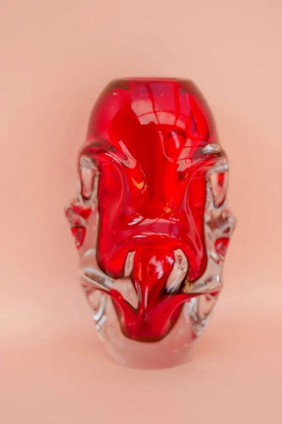 Image 1 of Red crystal vases by Augustsson for Åseda, set of 2