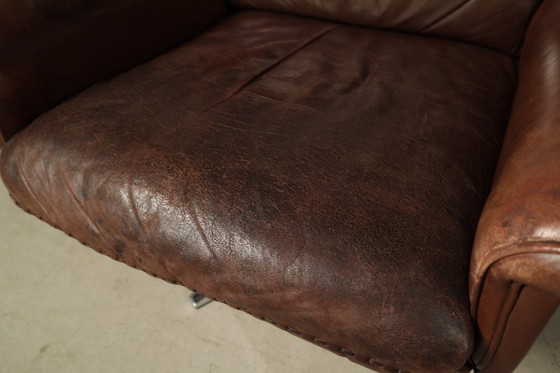 Image 1 of Sillón reclinable giratorio de cuero DS-31 de De Sede, Suiza, década de 1970.