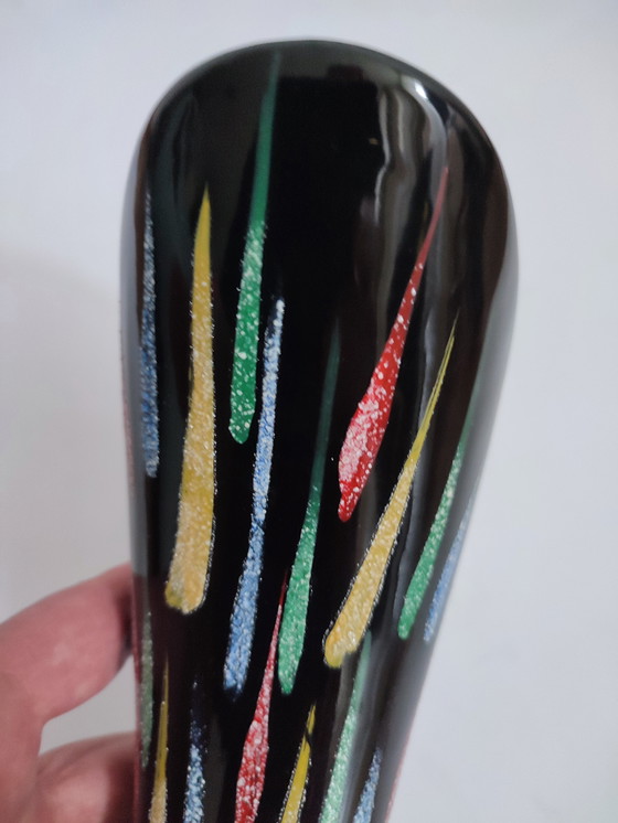 Image 1 of Vase auf Fuß Schwarzes Horn des Überflusses Sechziger Jahre 60er Jahre