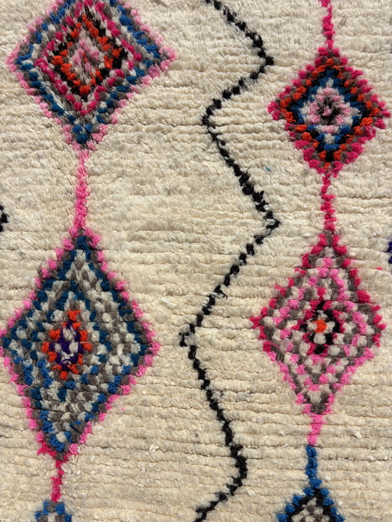 Image 1 of Tapis marocain en laine Azilal - 150x250 cm - Tapis berbère tissé à la main - Design abstrait bohème