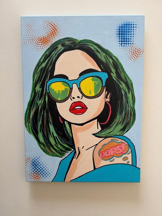 Aurora Konisgberg - She Knows Oops - Artist's Painting Under Glass – Paintings & Drawings, Canvas (photo 7 of 10)