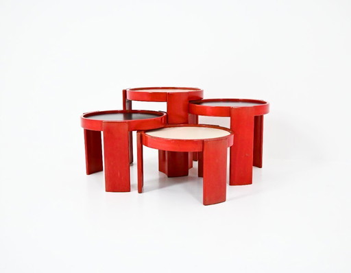 Satztische Modell 780 von Gianfranco Frattini für Cassina, 1960er Jahre, 4er-Set