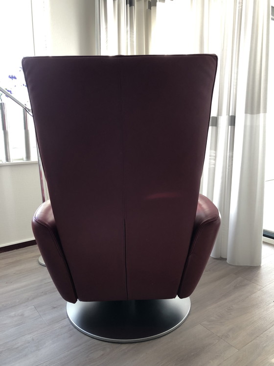 Image 1 of De Sede relaxfauteuil rood leer draaibaar