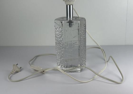 Image 1 of Massief vintage kristallen tafellamp van Willem Heesen voor Royal Leerdam, 1967 