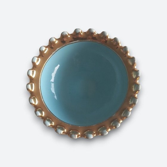 Image 1 of Art Deco ceramic ensemble turquoise with gold