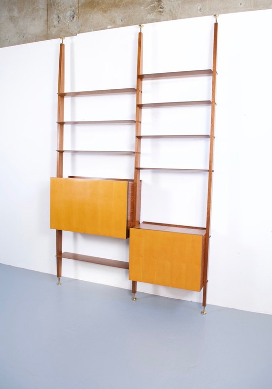 Image 1 of ITALIAANSE MODULAIRE VLOER- EN PLAFONDPLANKENSET VAN PALISSANDERHOUT, JAREN 60