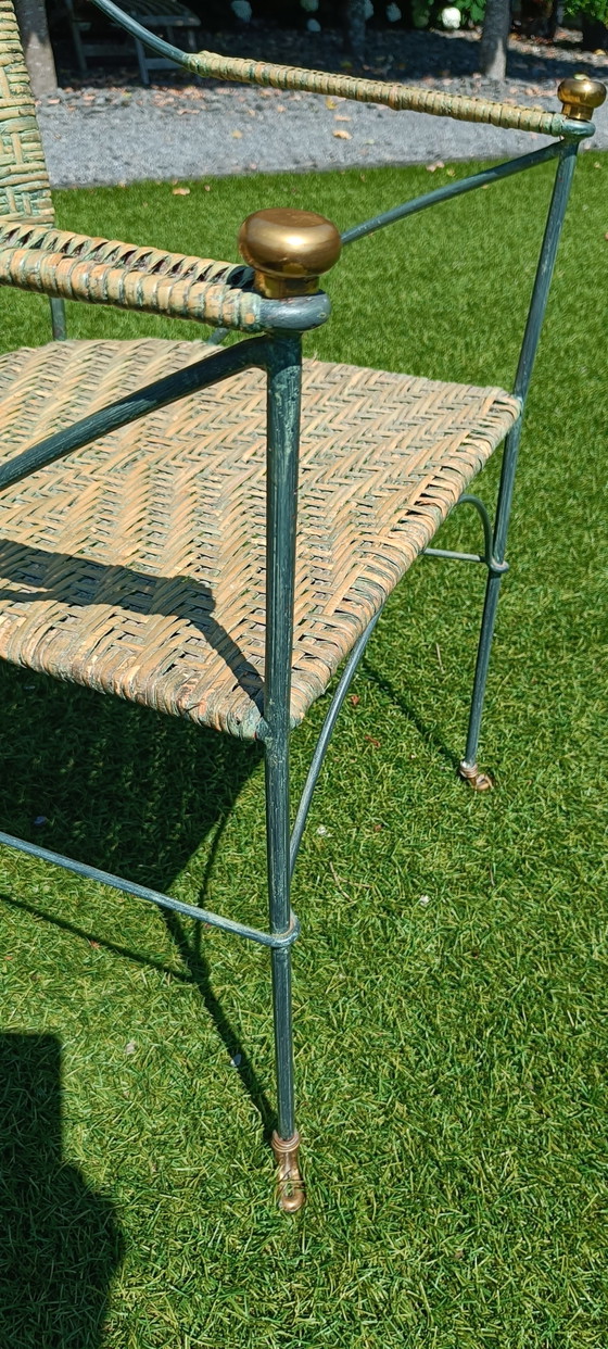 Image 1 of Chaise vintage en fer et osier
