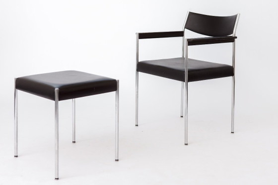 Poltrona e sgabello di Edlef Bandixen per Kusch + Co | Set lounge Bauhaus | Germania, anni '70 (photo 5 of 11)