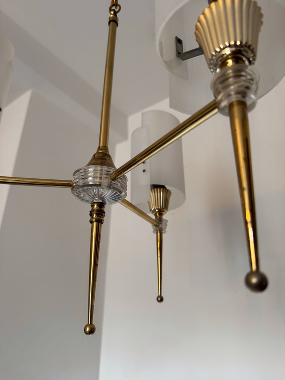 Image 1 of Lampadario in ottone e perspex anni '60