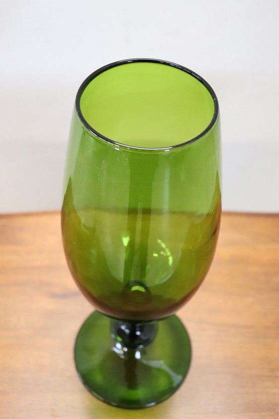 Image 1 of Vase italien en verre d'art vert, années 1960