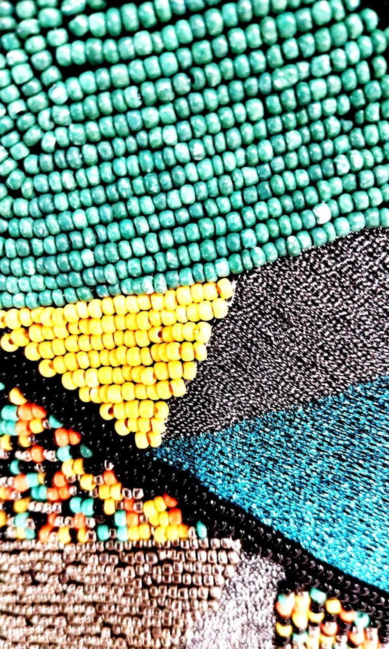 Image 1 of Handmade Beaded Clutch – Colorful Boho Purse with Tassels – Unique Evening BagJulklapp,Christmasgift