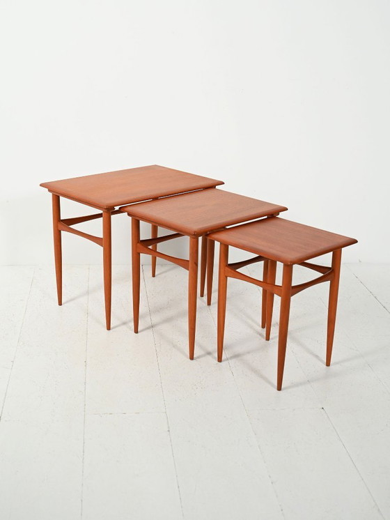 Image 1 of Scandinavian nesting tables from the 1950s–60s