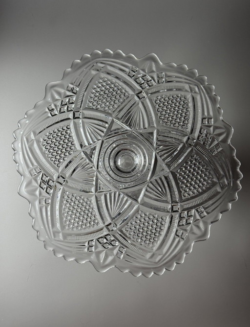 Val Saint Lambert “Gilbert” Cake Stand – Pressed Crystal – Documented in the 1913 Catalogue – Largest Size (31 cm)