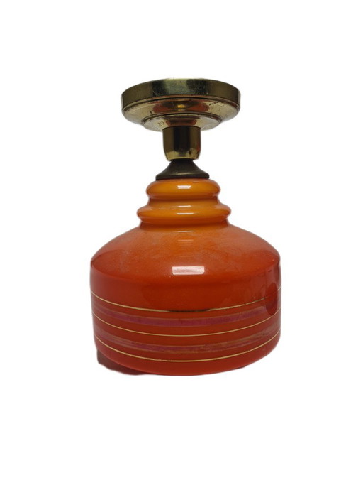 Vintage Pendant Lamp, Poland, 1960s – hanglampen, Glass, Metal
