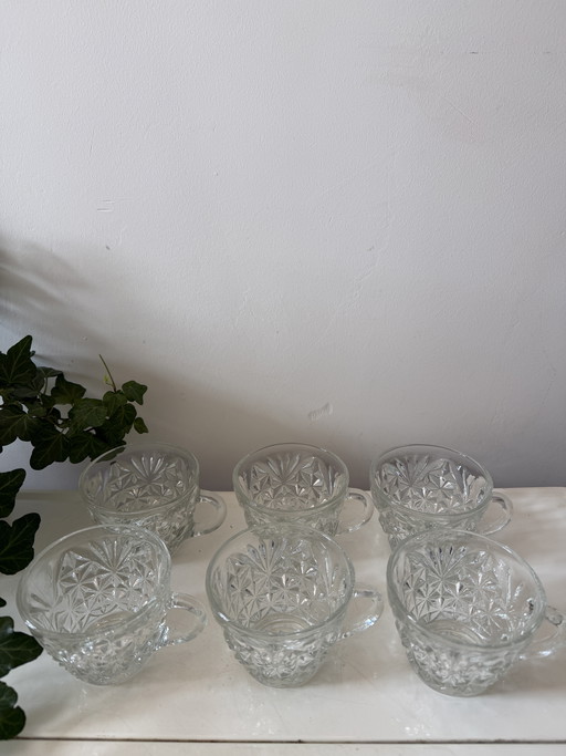 Set di 6 tazze da caffè in cristallo