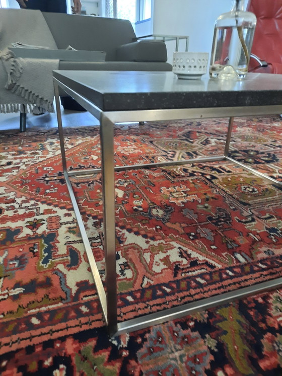 Stainless Steel Coffee Table with Hardstone Top, 2 Pieces – rvs (photo 2 of 5)