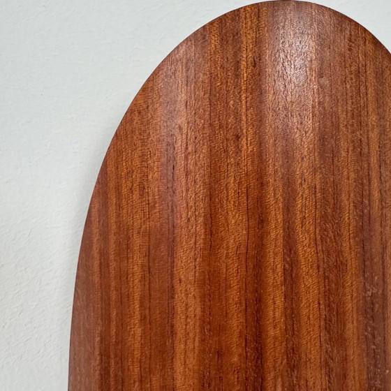 Image 1 of Coppia di applique vintage in legno termoformato e vetro opalino, Francia, 1980