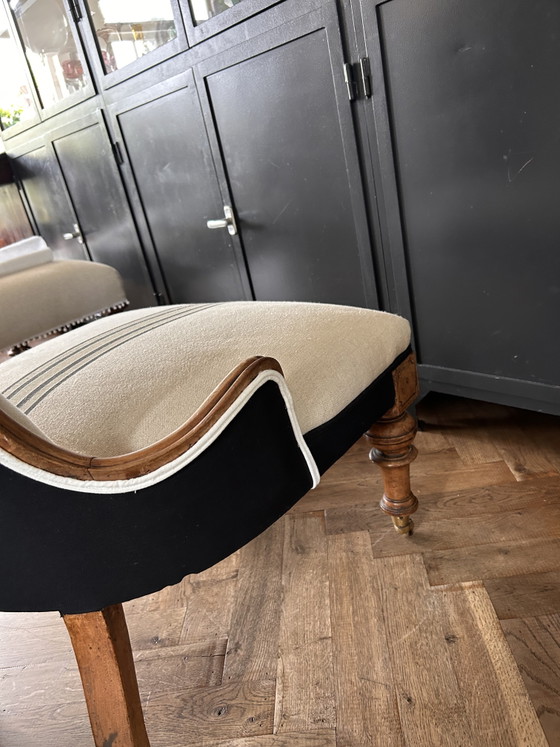Image 1 of Antique Biedermeier knitting chair, newly upholstered