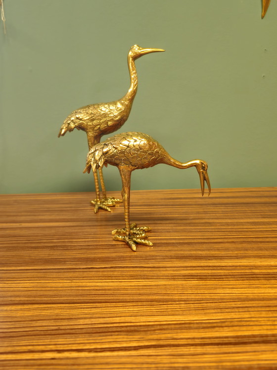 Image 1 of Set Messing Kranich Kranich Vögel