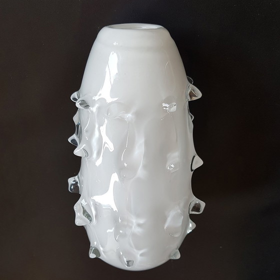 Image 1 of Italian Rostrato Handblown Glass Vase