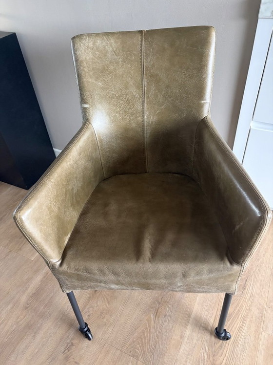 Image 1 of 6 leather dining chairs
