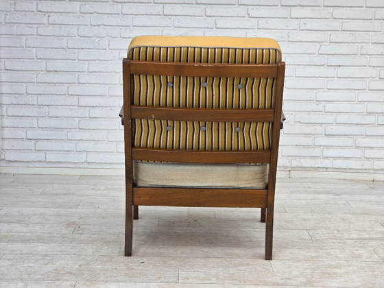 Dänischer Sessel aus den 1960er Jahren, Möbelwolle, Buchenholz – Wood, Wool (photo 12 of 17)