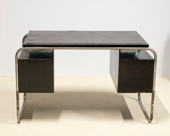 Bureau fonctionnaliste suédois inspiré du Bauhaus, années 1940 – Bureaux, Cuir (photo 11 of 14)