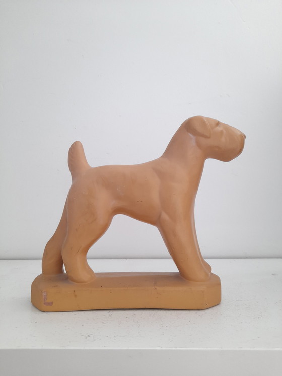 Image 1 of Chien Airdale terriër en céramique Art deco