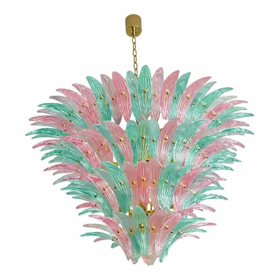 Image 1 of Contemporary Sputnik Murano Style Glass "Palmetta" Multicored Italian Chandelier