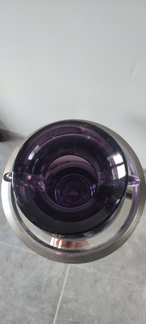 Image 1 of Vase italien vintage en verre d'art soufflé