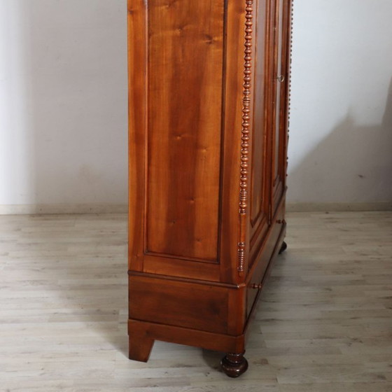 Antique Wardrobe in Solid Walnut, Restored, Italy Mid 19th Century – Wood (photo 14 of 21)