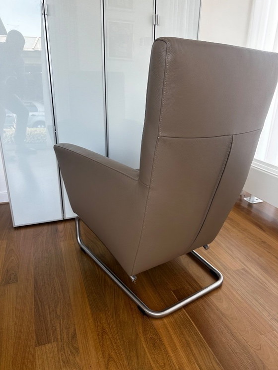 Image 1 of 2x Goossens lounge chairs - taupe